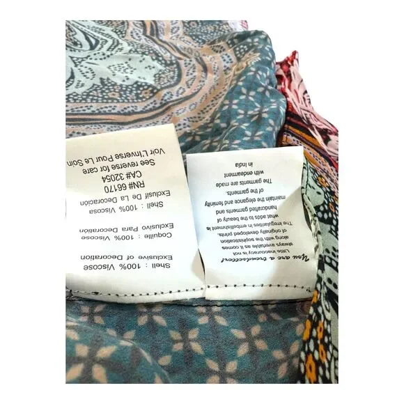 ANTHROPOLOGIE WOMENS BOHO BLOUSE SMALL MULTICOLOR BEADED SEQUIN FLORAL PRINT - Picture 10 of 16